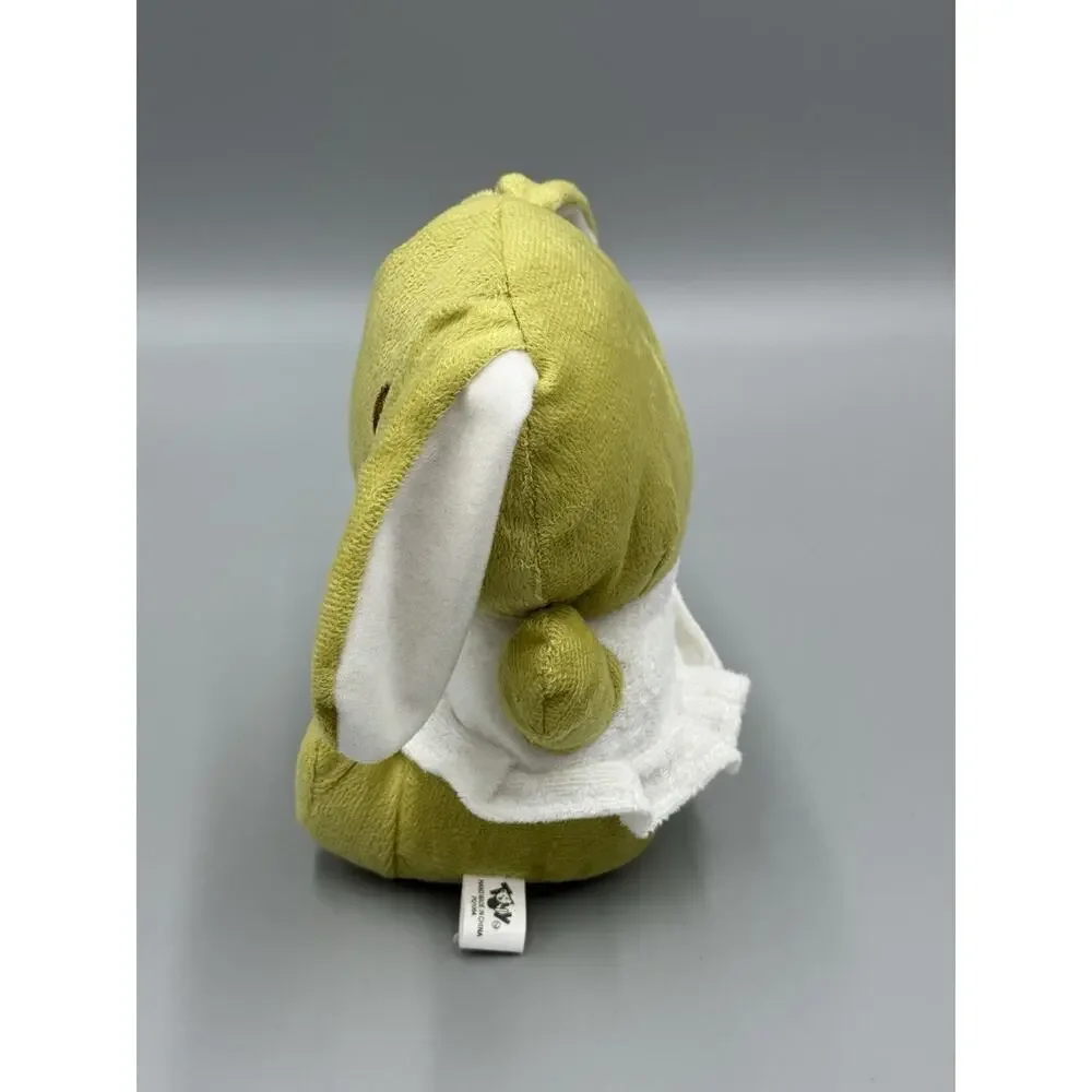 Olive Green Rabbit White Dress Plush 7” Stuffed Animal